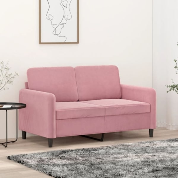 Soffa 2-sits rosa 120 cm sammet