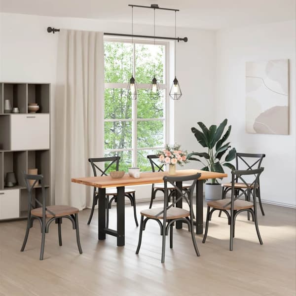 Matbordsben svarta 2 st 60x(72-73) cm stål