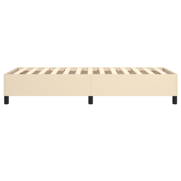 Boxspring-sängram gräddvit 90x190 cm tyg
