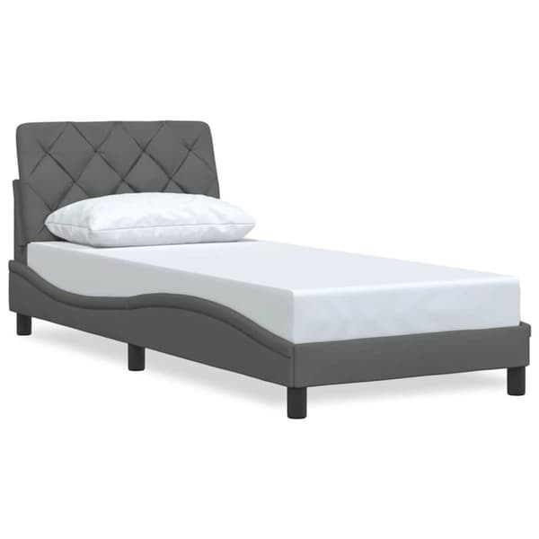 Bed Frame without Mattress Dark Grey 80x200 cm Fabric