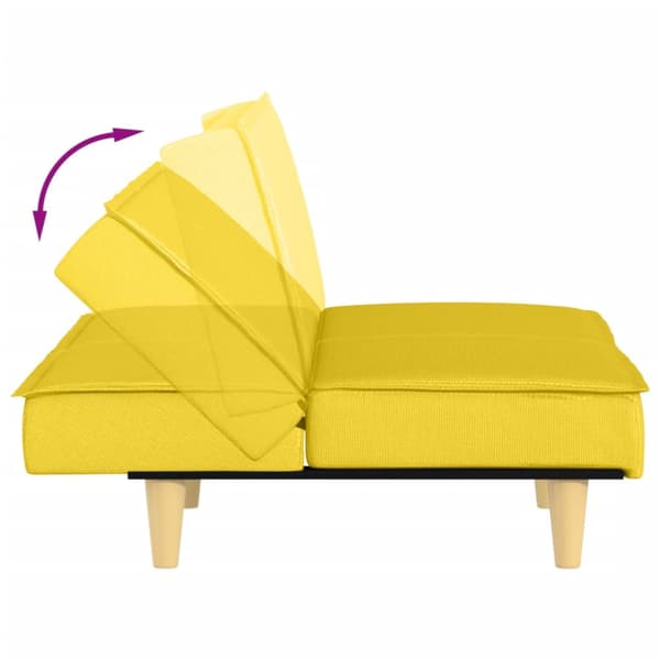 Bäddsoffa ljusgul tyg