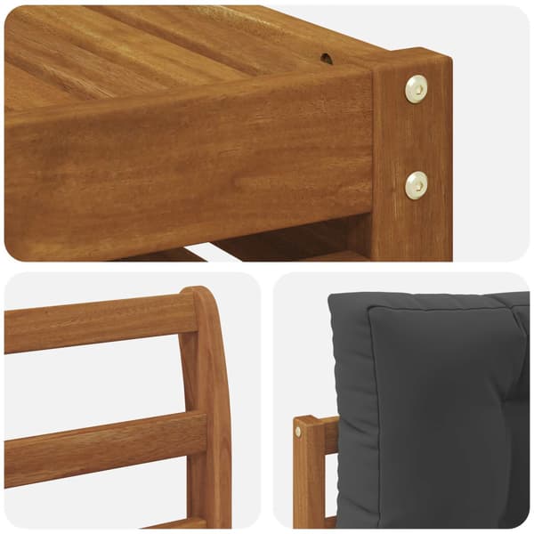 Utomhussoffset med kudde 7 pcs Naturlig och Antracit