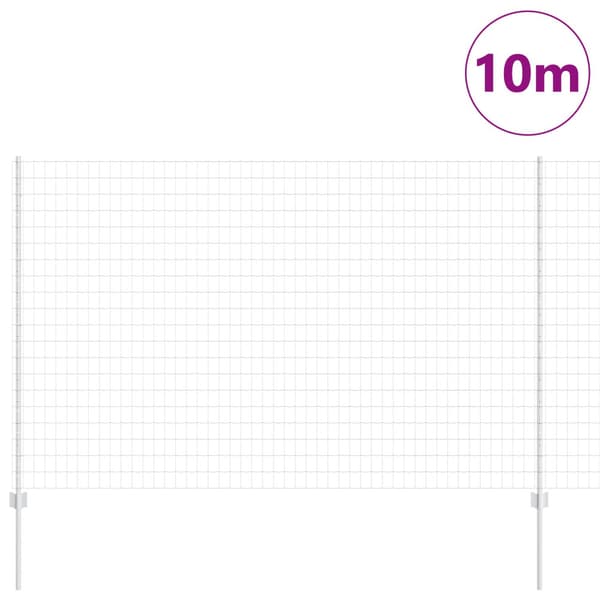 Stängsel med stolpe Silver 1,6 x 10 m Stål
