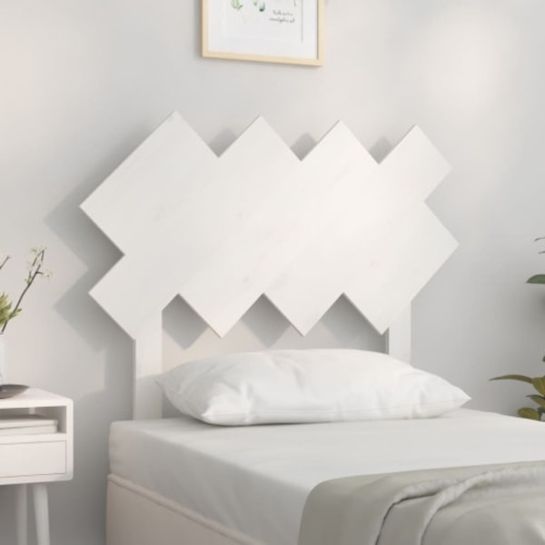 Sänggavel vit 92x3x81 cm massiv furu