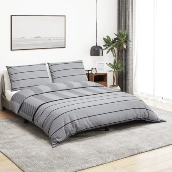 Bäddset grå 200x220 cm bomull