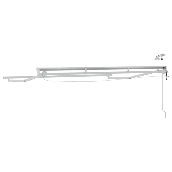 Elmarkisram med LED-lampor Vit 3 x 2,5 m Aluminium