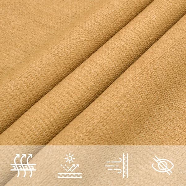 Solsegel 160 g/m² rektangulär sand 3,5x5 m HDPE