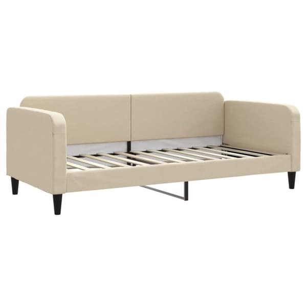 Dagbädd med madrass beige 90x200 cm tyg
