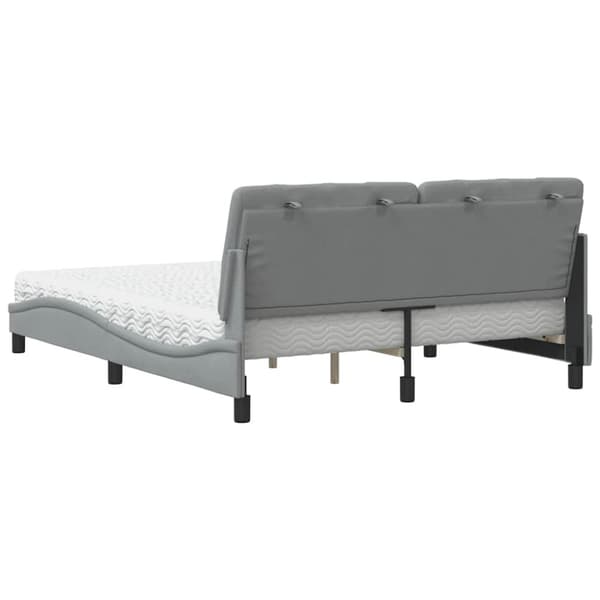 Bed with Mattress Light Grey 160x200 cm Fabric