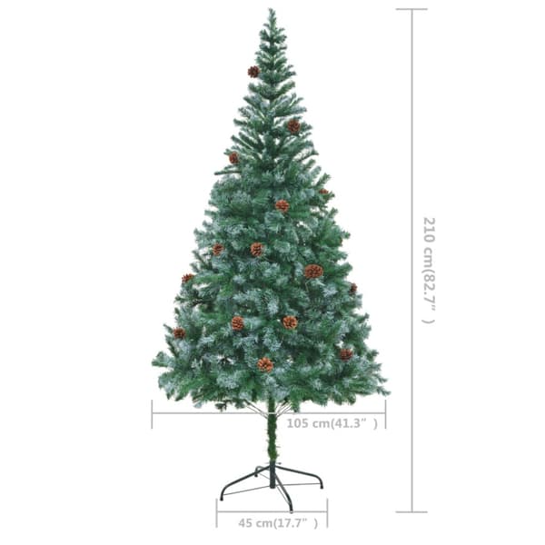 Plastgran med kottar 210 cm