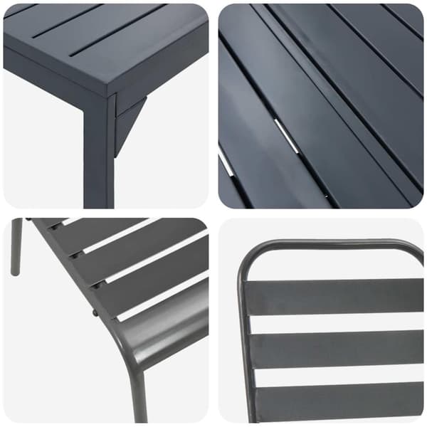 Trädgårdsmöbelset 9 pcs Antracit Pulverlackerad stål