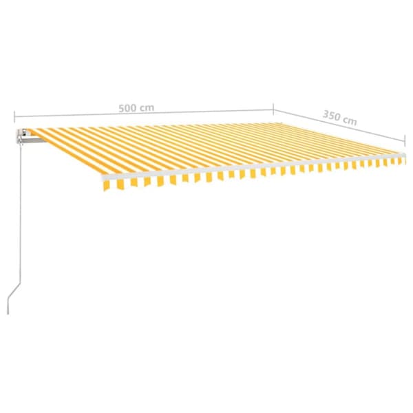 Markis manuellt infällbar 500x350 cm gul och vit