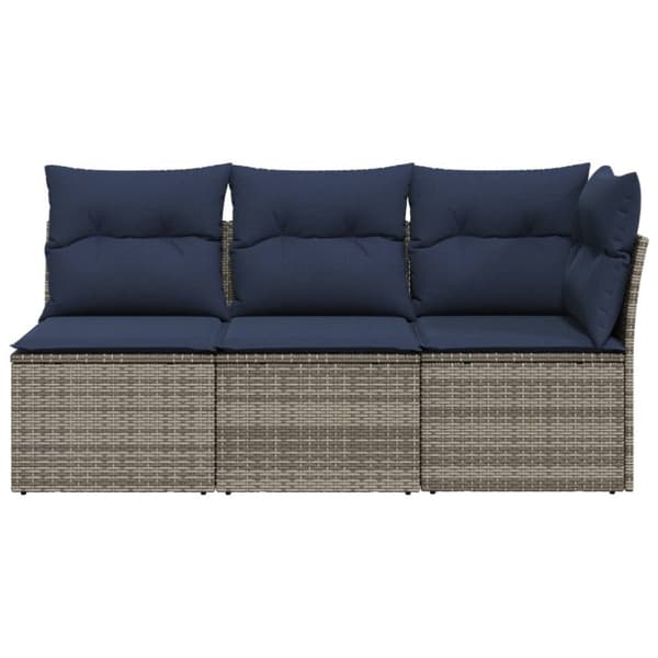 Trädgårdsoffa med kudde Grå 172 x 62 x 69 cm Poly rattan