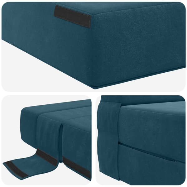 Fällbar Soffbed Blå 70 x 80 x 60 cm Tyg