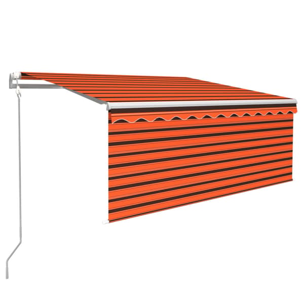 Automatisk markis vindsensor rullgardin LED 3x2,5m orange/brun