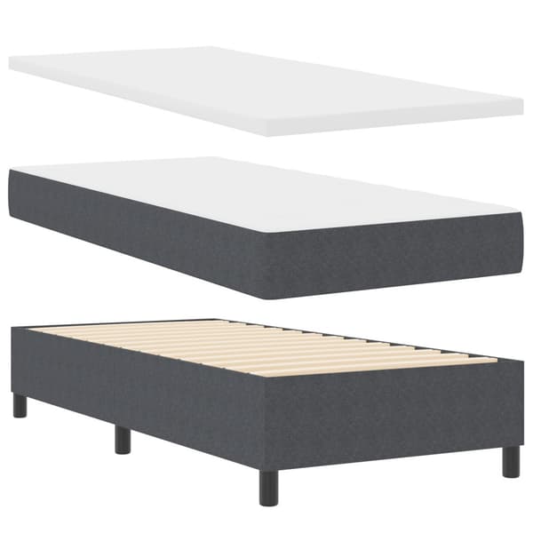 Bäddfjäder Mörkgrå och vit 90 x 190 cm Kordread tyg