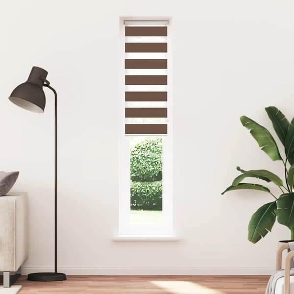 Rullgardin zebra brun 40x200 cm tyg bredd 35,9 cm polyester