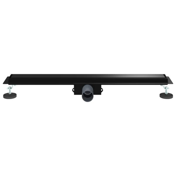 2 i 1 Duschavlopp Svart 70 cm Rostfritt Stål 304