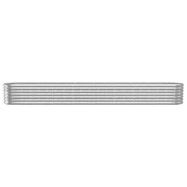 Odlingslåda galvaniserat stål 332x40x36 cm silver