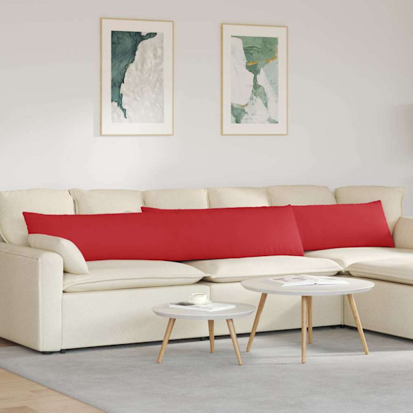 Sofakuddar 2 pcs Röd 200 x 40 cm tyg
