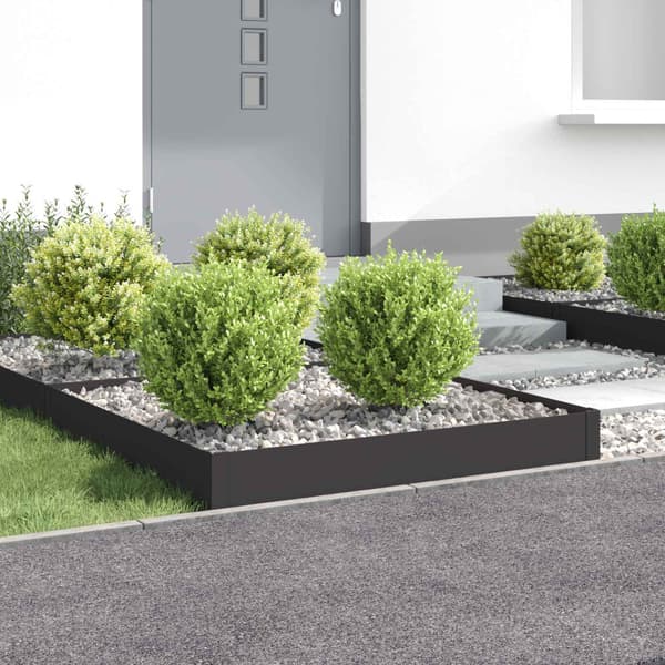 Kant för gräsmatta 4 pcs 100 x 100 x 20 cm Stål Svart