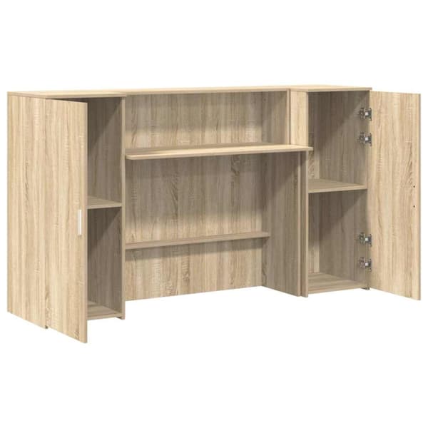 Receptionsdisk sonoma-ek 180x50x103,5 cm konstruerat trä