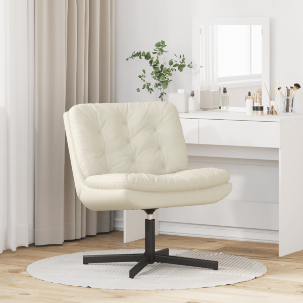 Svängbar Avkopplingsstol Kräm 63 x 75 x 76 cm Sammet