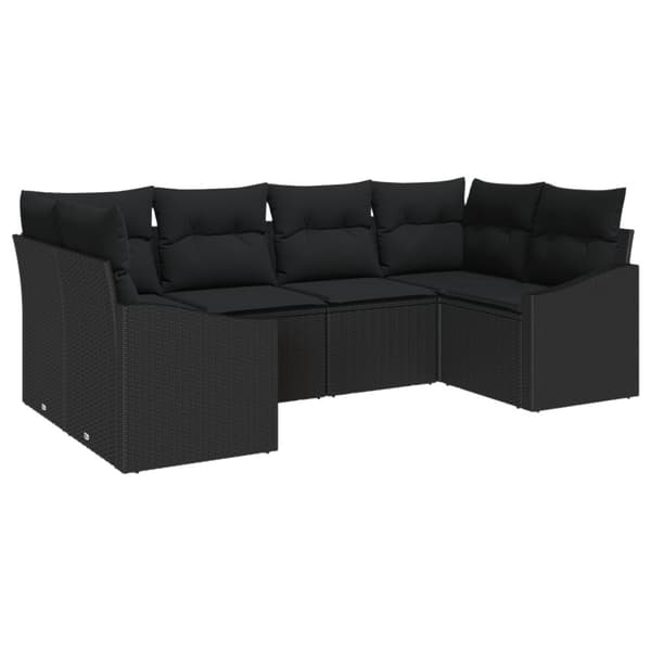 Soffset med kudde 6 pcs Svart konstrotting