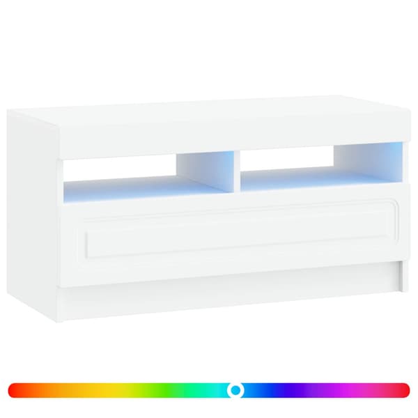 LED TV-skåp Vit Konstruerat trä