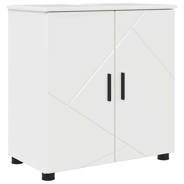 Badrumsmöbelset 5 st Högblanka vita 61 x 35 x 64 cm
