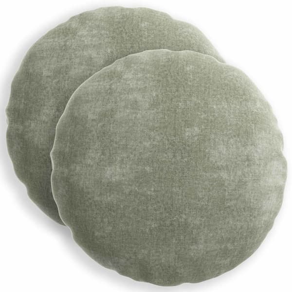 Kuddöverdrag 2 st HEERLEN Grön Ø 50 cm Chenilletyg