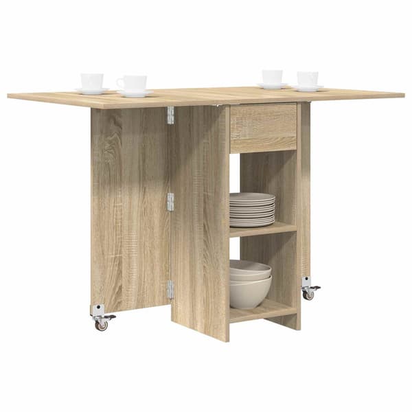 Matbord 115 x 70 x 75 cm Konstruerat trä Sonoma-ek Rektangulär