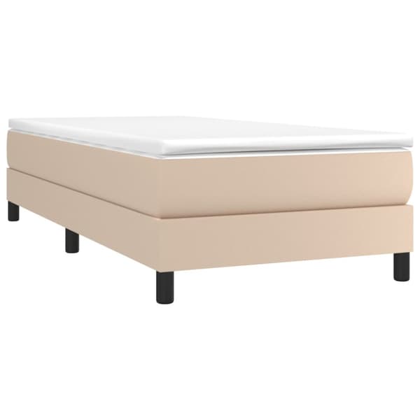 Boxspring-sängram cappuccino 90x200 cm konstläder