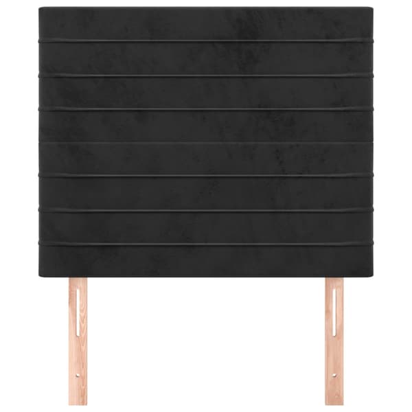 Sänggavel svart 80x5x118/128 cm sammet