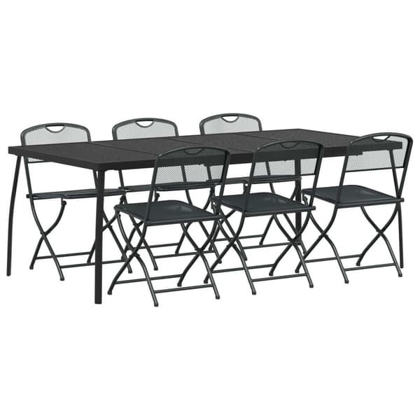 Utemöbelset 7 pcs Antracit Järn och stål