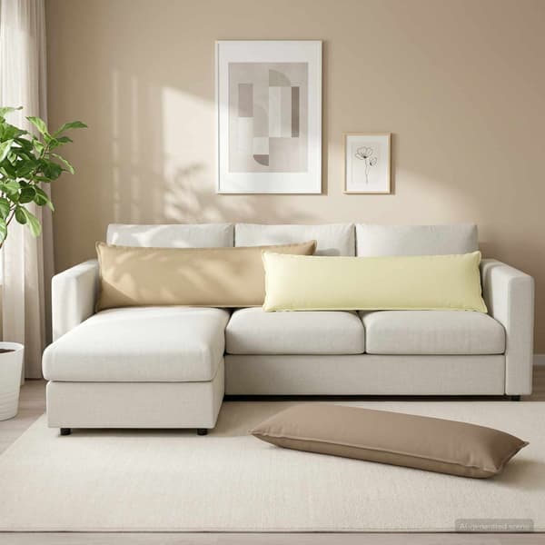 Kudde med kudde HOUTEN 2 st Gräddvit Polyester