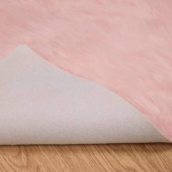 Fuskfäll matta TAFALLA Rosa 160 x 160 cm Polyester