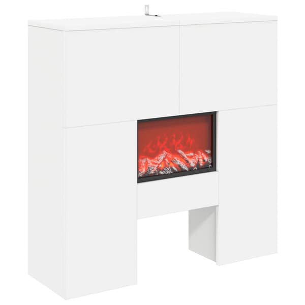 Elektrisk eldstad Vit 75 x 24,5 x 75 cm Konstruerat trä
