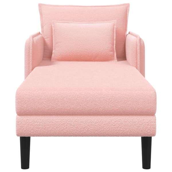 Stor schäslong Rosa Bouclé