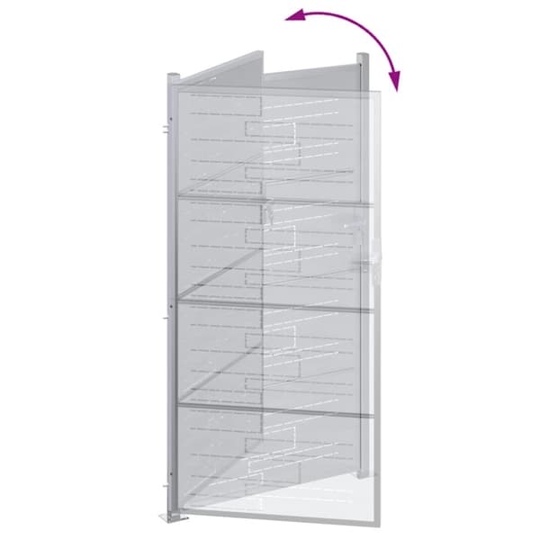 Trädgårdsgrind 85 x 196 cm Rostfritt stål Silver Låsbar
