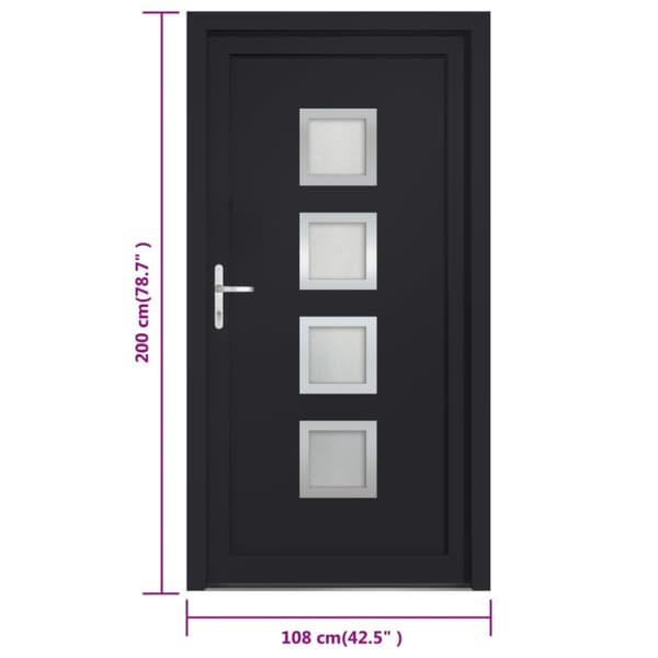 Ytterdörr antracit 108x200 cm PVC