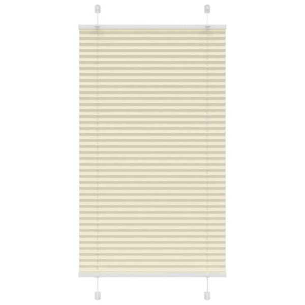 Plisserad persienn cremefärgad 75x100 cm tyg bredd 74,4 cm