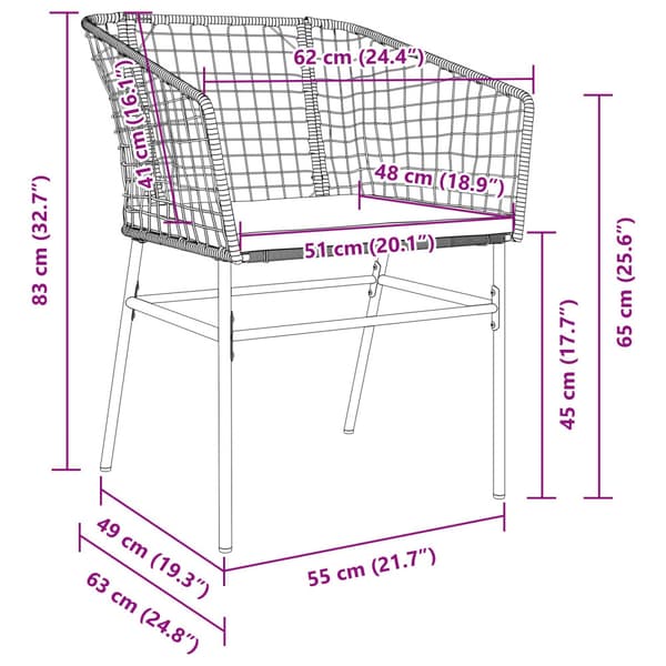 Trädgårdsmöbelset 9 pcs Svart konstrotting