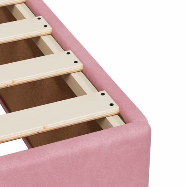 Ramsäng med madrass mörk rosa 140x200 cm sammet