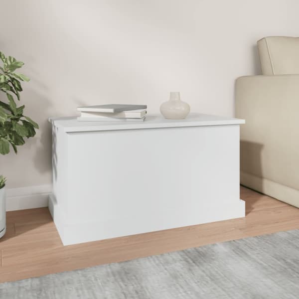 Förvaringslåda vit 70x40x38 cm konstruerat trä