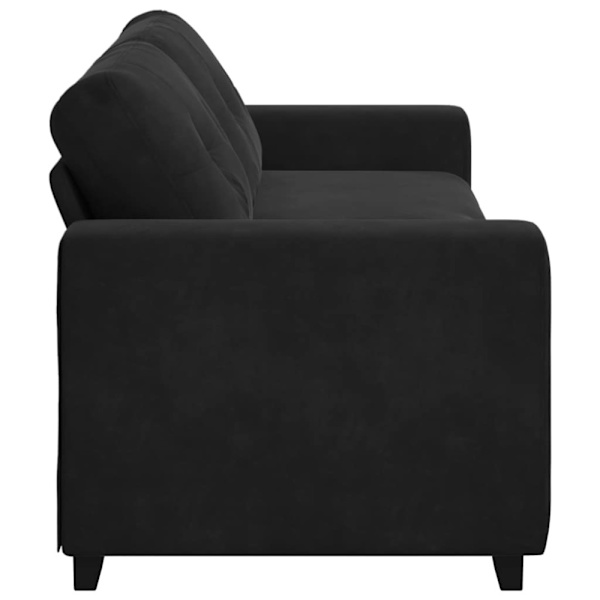 3-sitssoffa svart 220x78x80 cm sammet