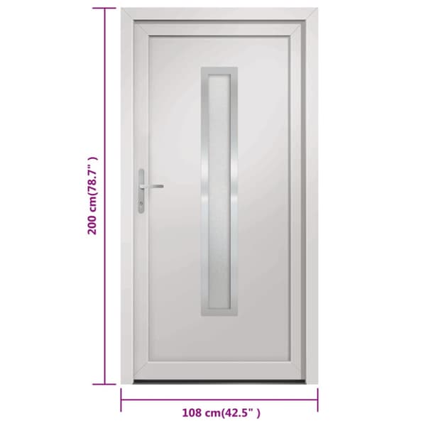 Ytterdörr vit 108x200 cm PVC