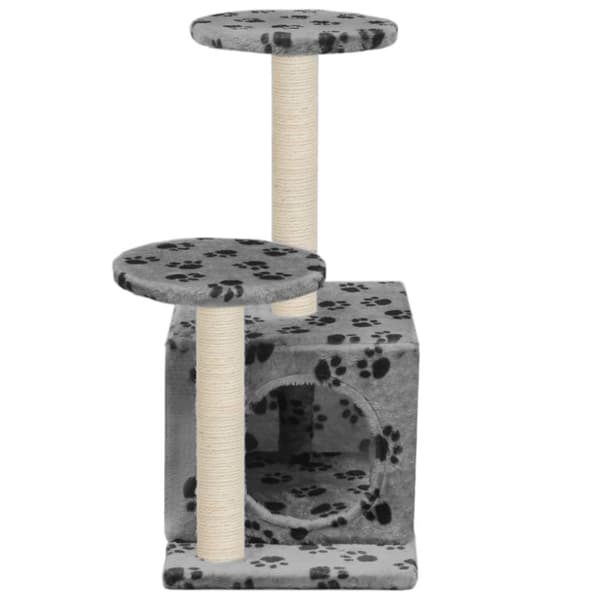 Klösträd med sisalpelare 60 cm tassavtryck grå