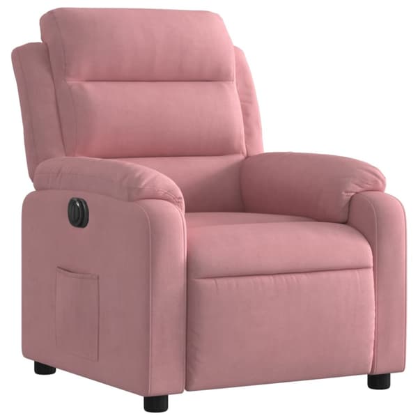 Elektrisk reclinerfåtölj rosa sammet