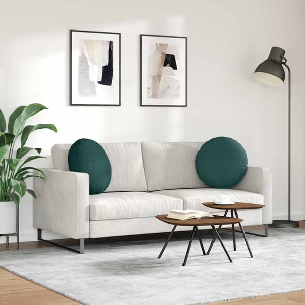 Sittkuddar 2 pcs Mörkgrön Ø50 x 19 cm tyg